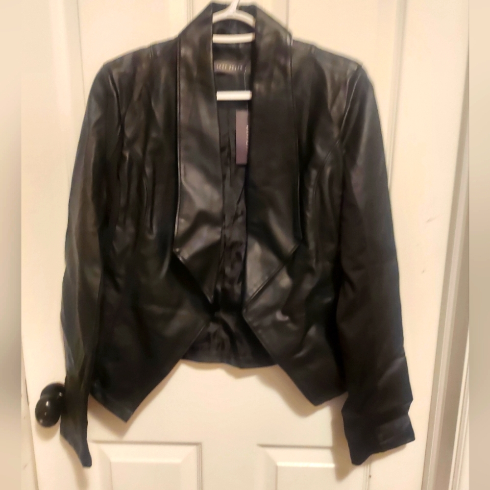 Imitation Leather Blazer
